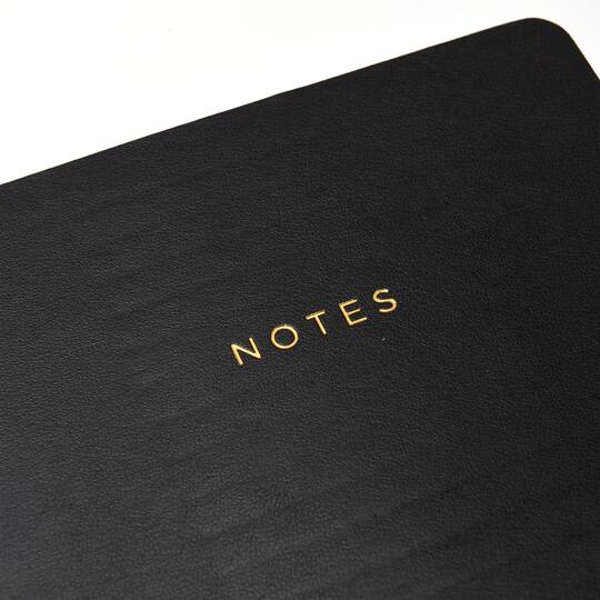 Gartner Studios® Black & Gold Foil Faux Leather Journal Lined